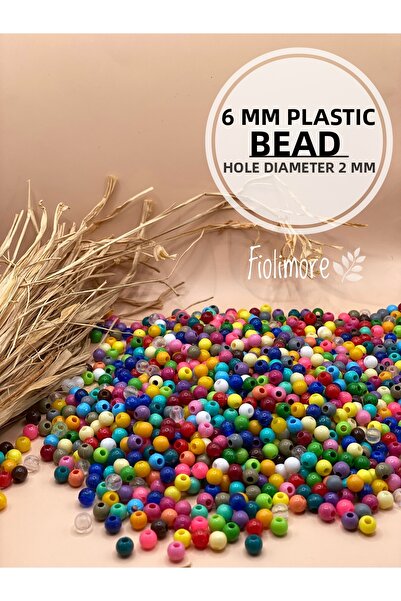Fiolimore 6 мм Пластмасови мъниста, смесени цветове (25 гр 150 броя) Диаметър...