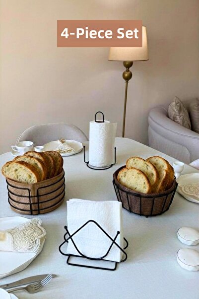 Edora Home Set of 4 Black Triangular Napkin Holders, Upright Paper Towel Hold...
