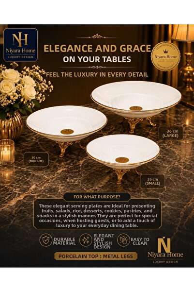 Niyara home 3-Piece Porcelain Set. Feel Luxury in Every Detail of Your Stylis...