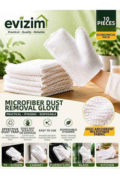 Evizim Multi-Purpose Microfiber Dusting Glove Vehicle Home Glass Furniture Cl...