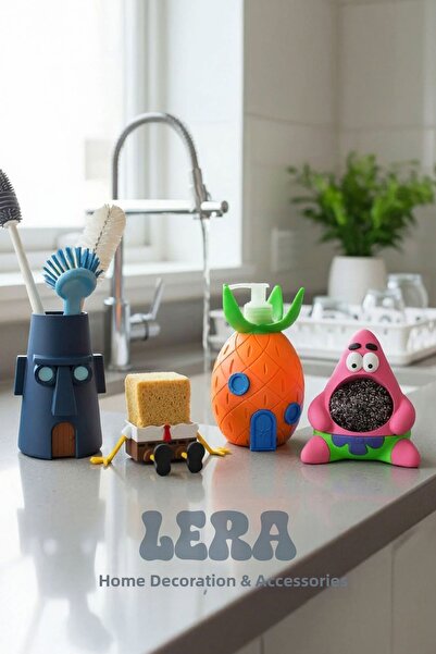3d layer craft منظم حوض المطبخ من سينجيربوب، طقم مكون من 4 قطع - حامل للصابون...