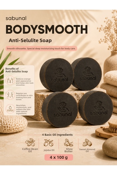 sabunal صابون BODYSMOOTH المضاد للسيلوليت 4 قطع - صابون طبيعي للعناية بالجسم ...