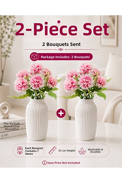 MD Aspiz Flowers 2 باقة من الزهور الاصطناعية، 7 باقات فاخرة من زهور الأقحوان ...