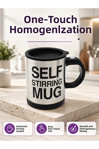 shopwave Thermos Mug with Quick Mixing for Powder Drinks
