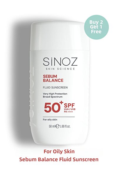 SİNOZ واقي شمسي للوجه بعامل حماية من الشمس SPF50+ 50 مل - تركيبة هجينة من الج...