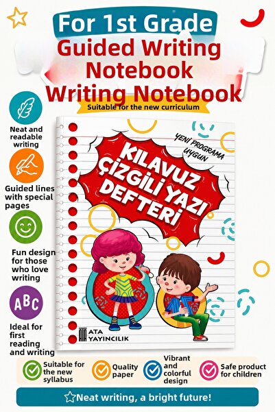 Ata Yayıncılık 1. Classroom New Suitable for Müfredata Writing Notebook Small...