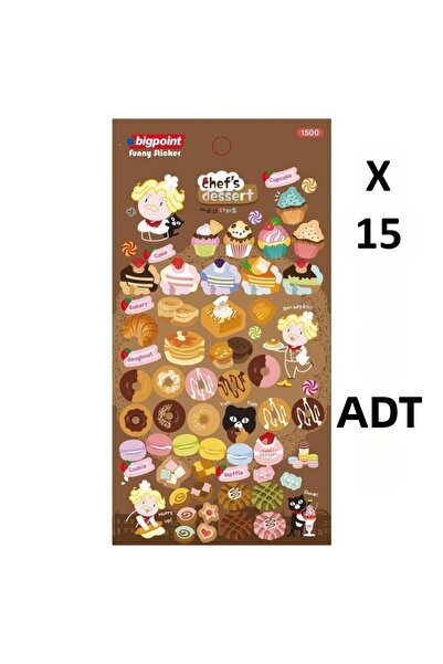 Bigpoint Sticker Chef's Desserts X 15 Pieces