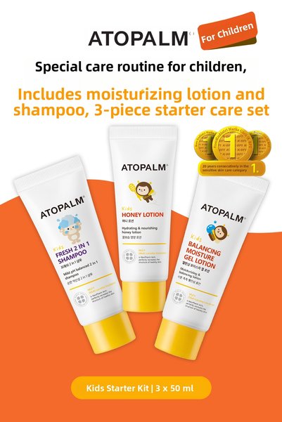 Atopalm 3-Piece Starter Care Set for Children with Moisturizing Lotion & Sham...