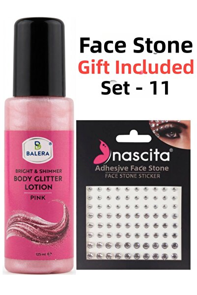 BALERA Body Lotion Pink Glitter 125 ml & Facial Stone Gift-11