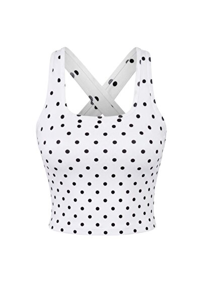 Trendyol Collection Sutien sport acoperit cu material neagră-albă pentru scuf...