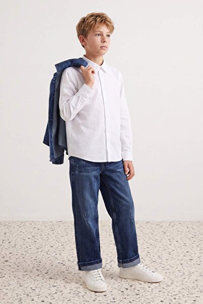 TRENDYOLKIDS قميص أبيض بأكمام طويلة للأولاد TKDAW27GO00003