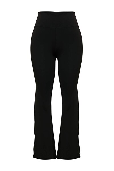 Trendyol Curve Black Gathering Hem Snap Detailed Spanish Hem Yoga Knitted Spo...