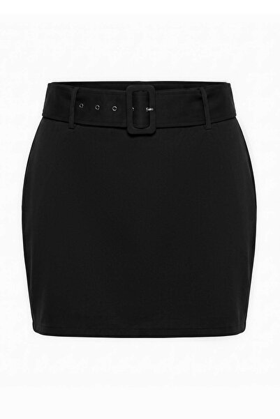 Trendyol Curve Black Woven Large Size Skirt