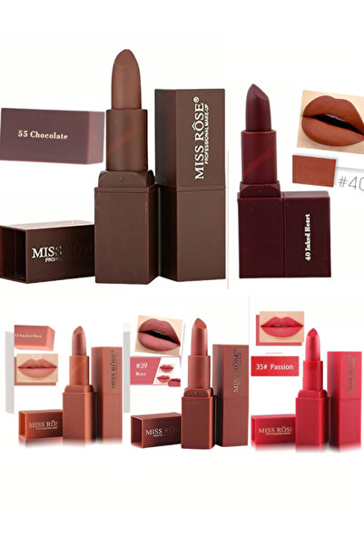 MISS ROSE M 5 colors Matte Lipstick Set for Women, Long Lasting