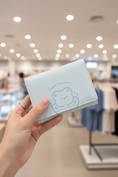 Miniso Lisanslı Küçük Ayı Serisi Üç Bölmeli Kadın Cüzdanı (Mavi) – Fonksiyone...