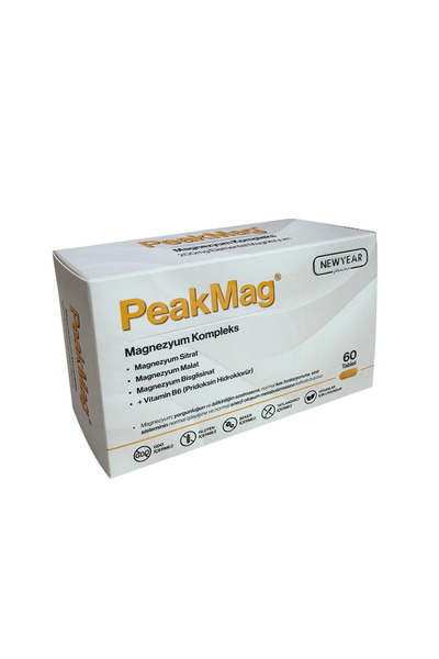 New Year Pharma Peakmag 60 Tablet Magnezyum Sitrat, Bisglisinat, Malat Ve B6 ...