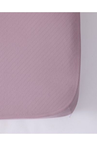 Madame Coco Cearșaf de pat dublu din bumbac elastic Belle - Prune deschis