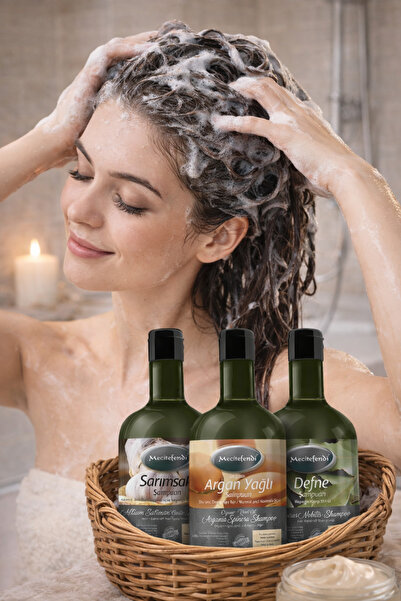 Mecitefendi MECİTEFENDİ SARIMSAK+ ARGAN +DEFNE ŞAMPUAN SET 3'LÜ