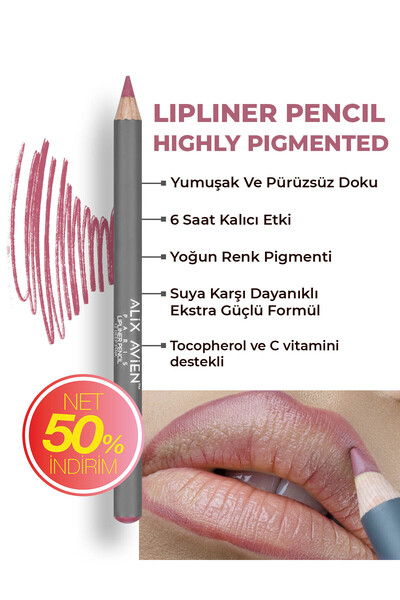 Alix Avien Uzun Süre Kalıcı Dağılma Yapmayan Nemlendirici Dudak Kalemi - Lipl...