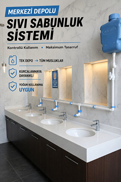 hilal kimya Σύστημα διανομής υγρού σαπουνιού 10 λίτρων με 3 βρύσες και κουμπί...