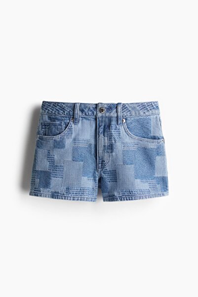 H&M Patchwork Görünümlü Kot Şort