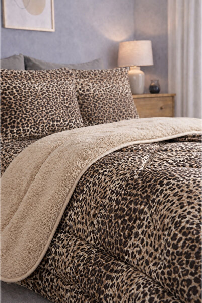 St Shopyteks Çift kişilik Leopar Welsoft Yorgan Çift Taraflı 195x215