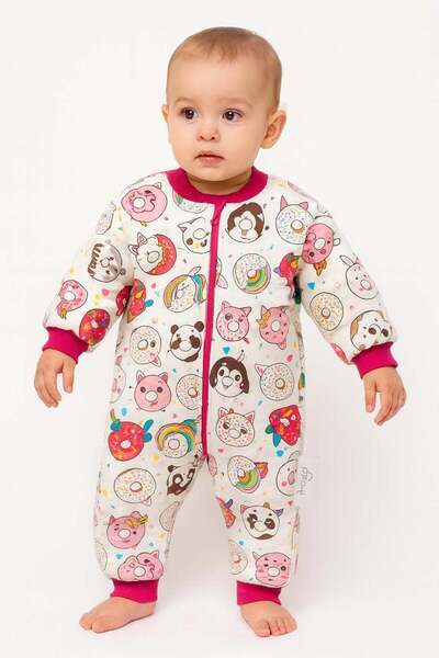 ELMASS Elmak baby zippered thick fabric sleeping bag 1-3 years ecru