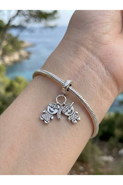 My Story Sonsuz Kardeşlik Sallantılı İkili Gümüş Charm