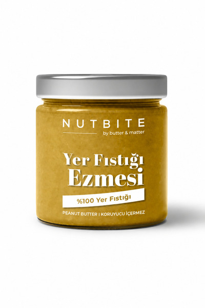NUTBITE %100 Yer Fıstığı Ezmesi - Şeker İlavesiz - 200gr - Katkısız Koruyucuz