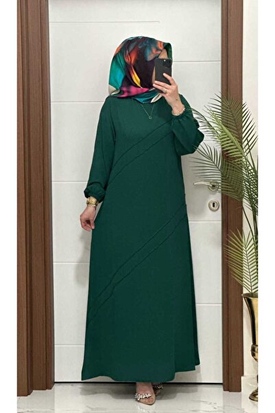 MODA ALMİRA 1986 K-85 ZÜMRÜT YEŞİLİ RENK GONCA ELBİSE
