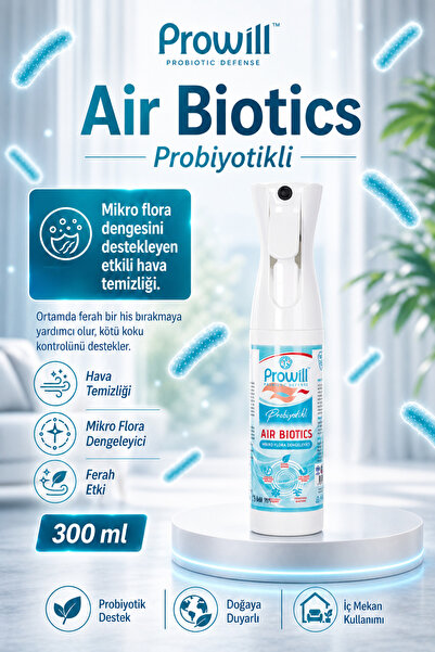 PROWİLL Koku Giderici Sprey 300 ml | Air Biotics, Probiyotikli Ortam Ferahlat...