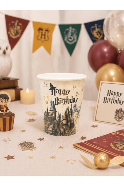 Parti Adresi Karton Doğum Günü Bardağı Harry Potter Temalı Bardak 8'li