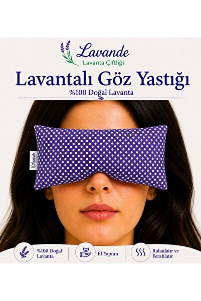 Lavande Lavanta Çiftliği وسادة عين مملوءة باللافندر 100% نقية قطن قابل للغسل ...