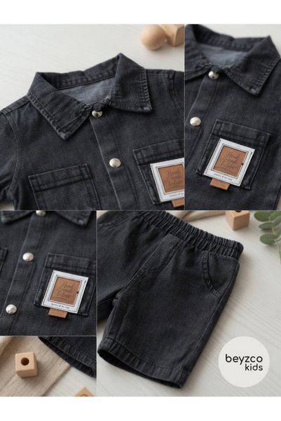 partner baby 2-Piece Set with Denim Shirt