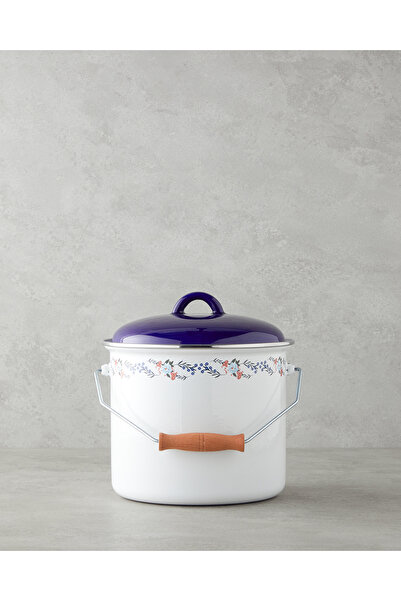 English Home Azure Bloom Emaye Bakraç 20 cm Beyaz