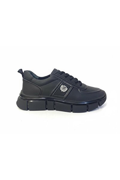 ATA AYAKKABI Men's Black Genuine Leather Casual Shoes Comfortable Sole 5001