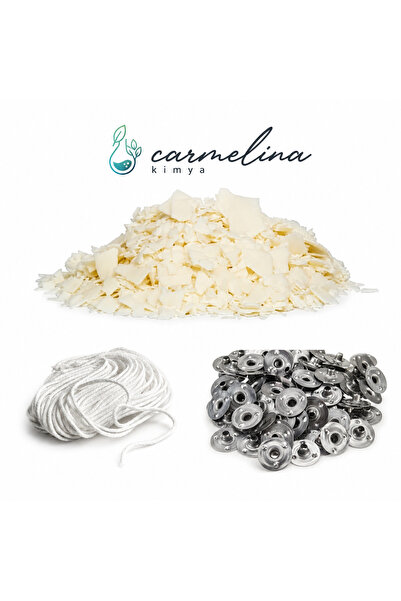 Soy Paraffin (soy wax) 1kg- 2mt Wick- 10 Pcs Snap Fasteners