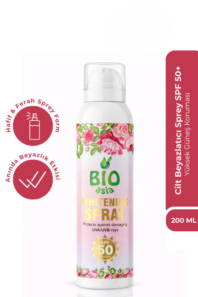 Bio Asia Beyazlatıcı Vücut Spreyi – SPF 50 Güneş Koruyucu - Cilt Tonu Eşitley...