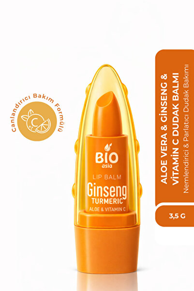 Bio Asia Ginseng & Vitamin C & Aloe Vera Lip Balm – Onarıcı, Aydınlatıcı & Ne...