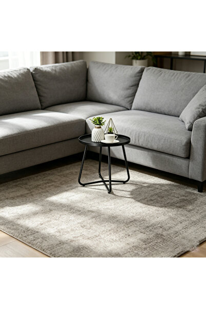 Snooe Coffee table round table living room bedroom black Diameter 44 cm,End t...