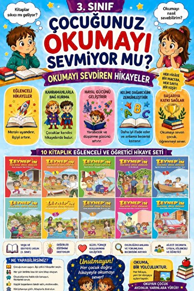 Ata Yayıncılık 3.Sınıf Okumayı Sevdiren 10 lu Hikaye Seti 14 (48-64 sayfa)