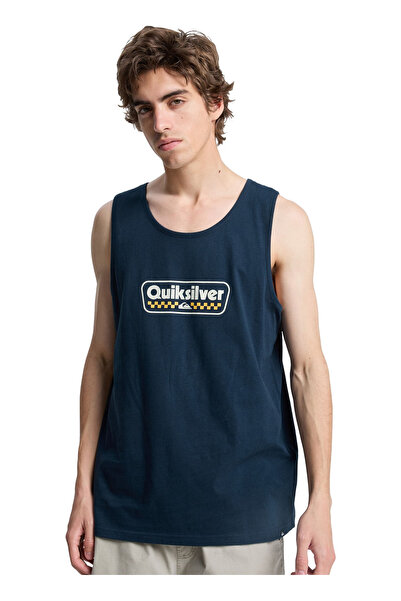 Quiksilver EV STARTING GRI Mavi Bisiklet Yaka Normal Baskılı Erkek T-Shirt