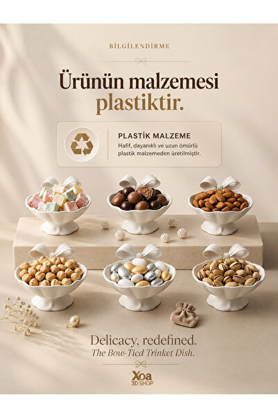 XOA Collection Bondé Estetik Fiyonk Detaylı Lokumluk - Kahve Yanı Sunumluk Ve...