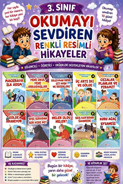 Ata Yayıncılık 3.Sınıf Okumayı Sevdiren Renkli Resimli Hikayeler 5 - 10 Kitap