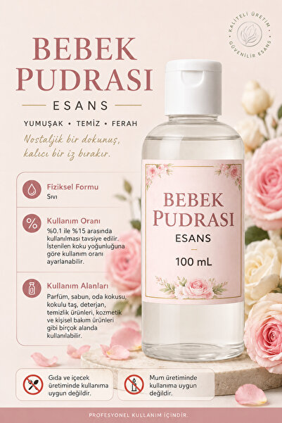 SEVDALYA Bebek Pudrası Esansı - Kokulu taş, Oda Kokusu - 100ML