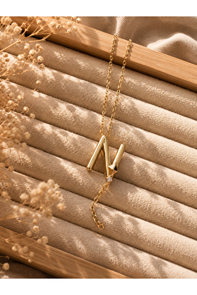 Tiştok accessory ÇELİK KADIN GOLD UÇURTMA TAŞ DETAYLI SALLANTILI ZARİF HARF K...