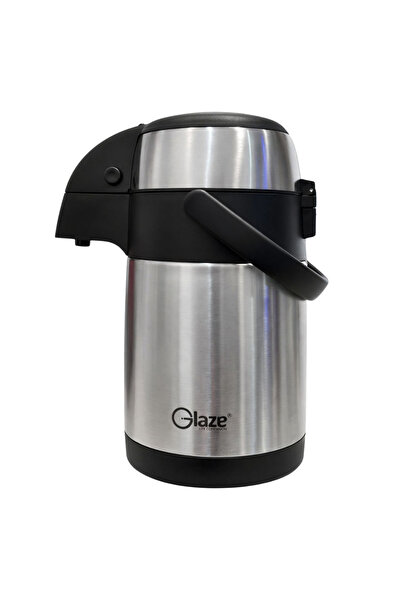 Glaze 3 Litre Vacuum Flask Airpot - Stainless Steel Thermal Beverage Dispense...
