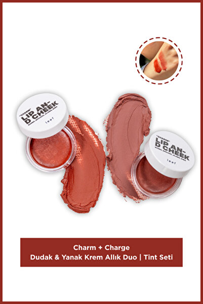 Leef Lip & Cheek Balm Set (Charm + Charge) | Dudak & Yanak Krem Allık Duo | T...