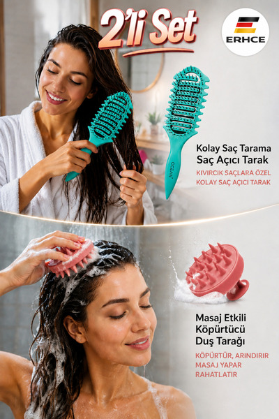 ERHCE Hair Lightening Easy Combing 3-Dimensional Flexible Comb + Massage Effe...