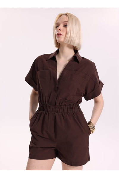 Fabrika Kahverengi Kadın Loose Fit Tulum LONDA